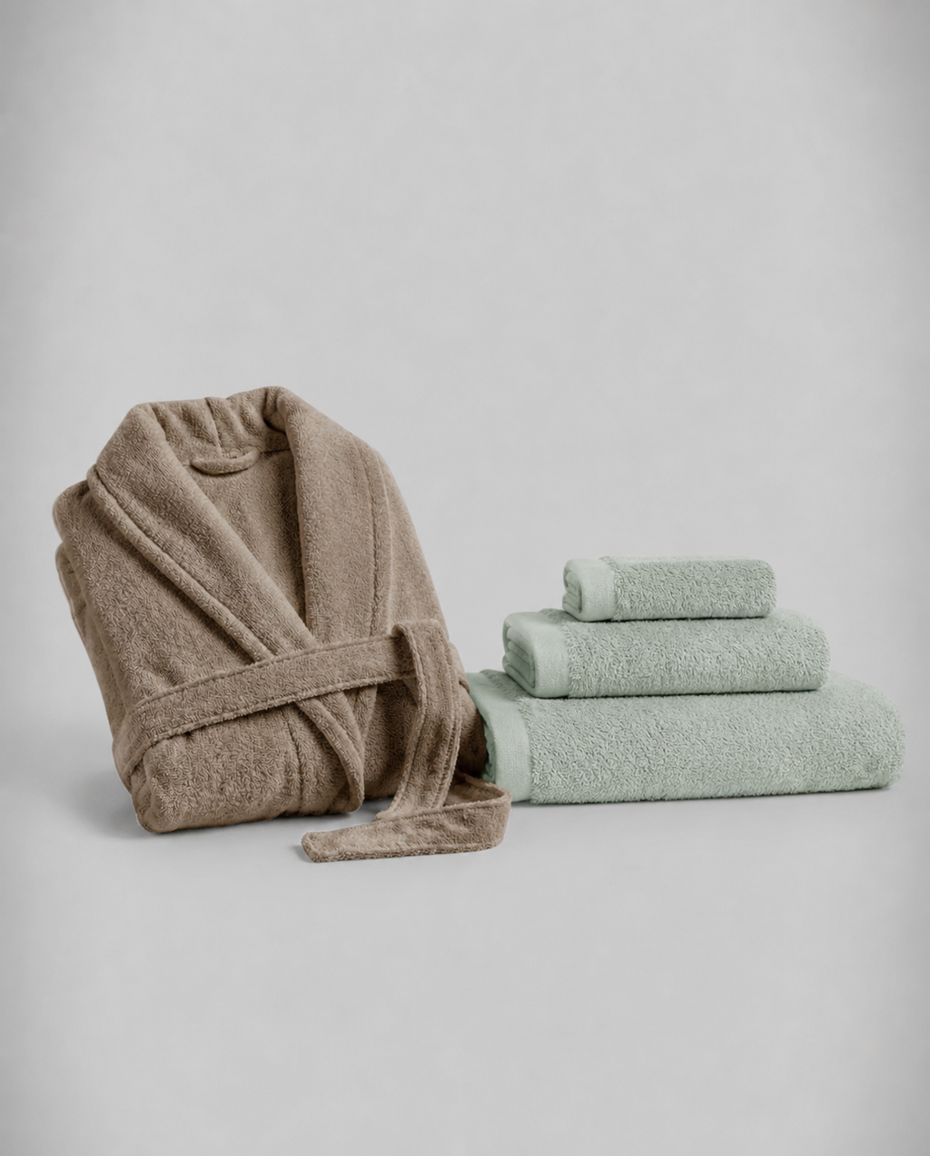Roupão + Conjunto de toalhas de bambu